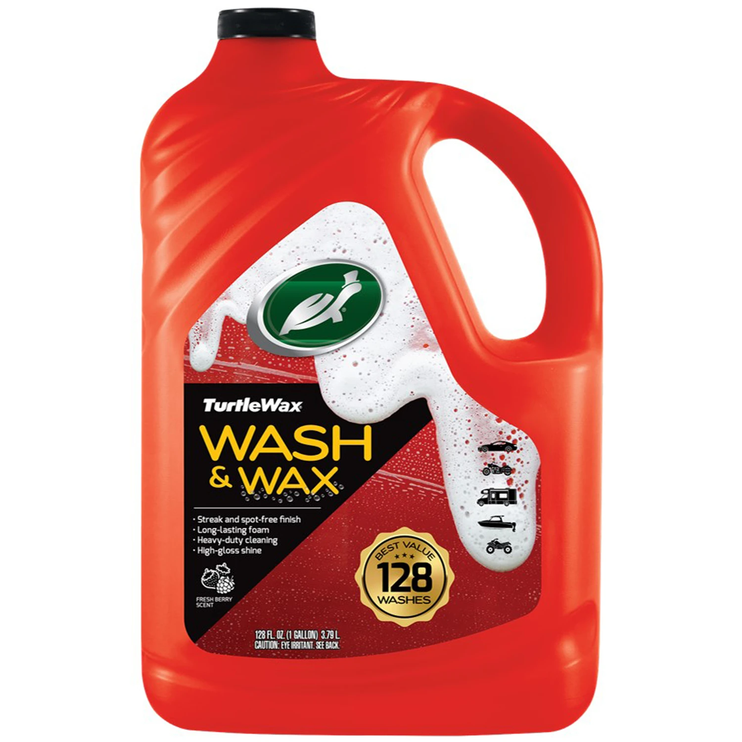 128 Oz. Liquid Car Wash And Wax - High Foam, Carnauba Enriched