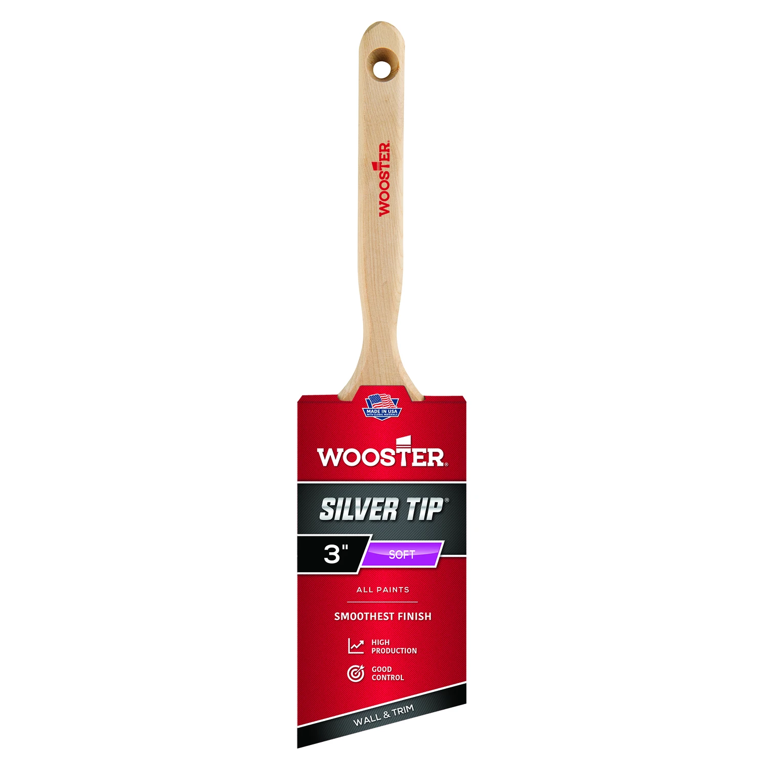 Silver Tip 3 In. Angle Sash Paint Brush With Stainless Steel Ferrule