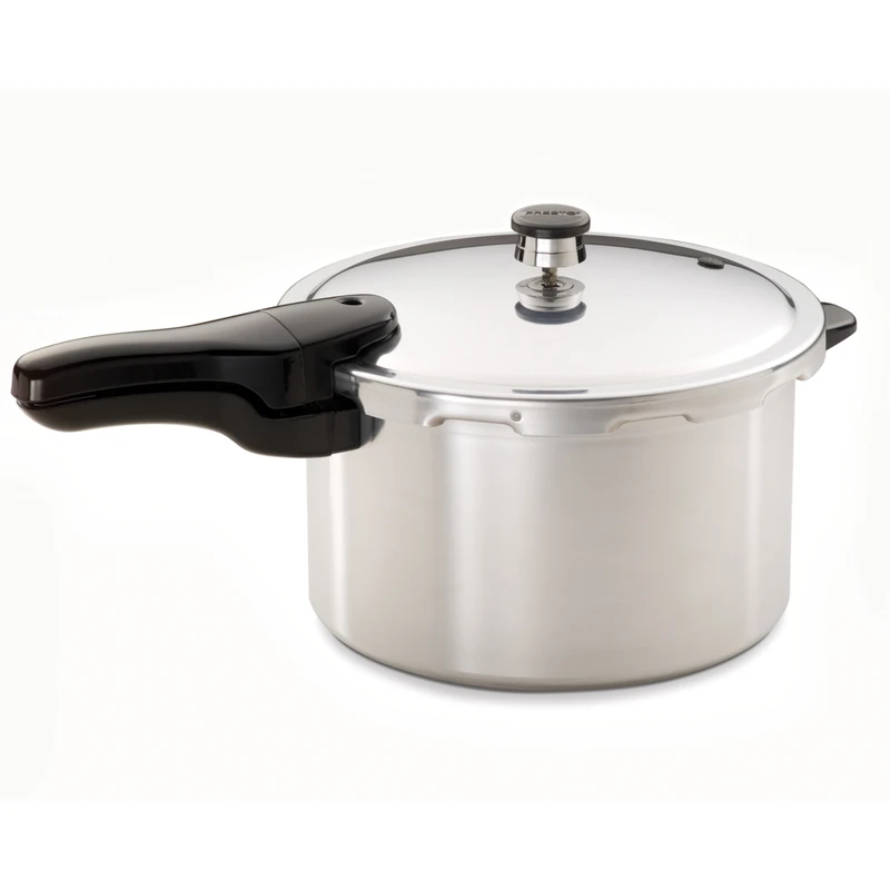 8 Qt. Polished Aluminum Pressure Cooker With Recipe Book
