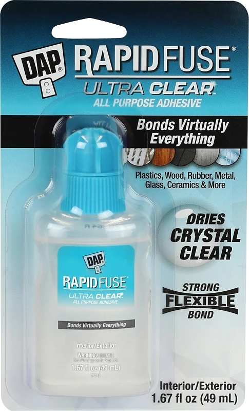 RapidFuse Ultra Clear Adhesive, 1.67 Ounce Bottle, Fast Bonding
