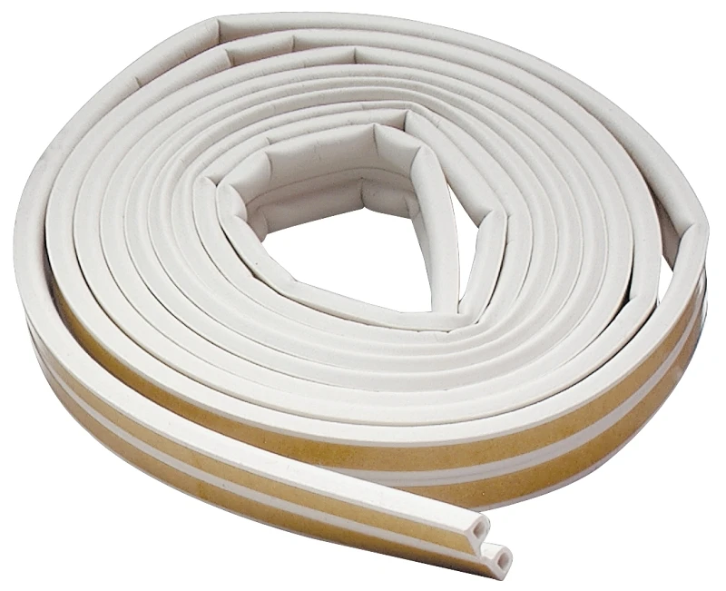 White Door Bottom Weatherstrip, 17 Feet Length for Exterior Door Sealing