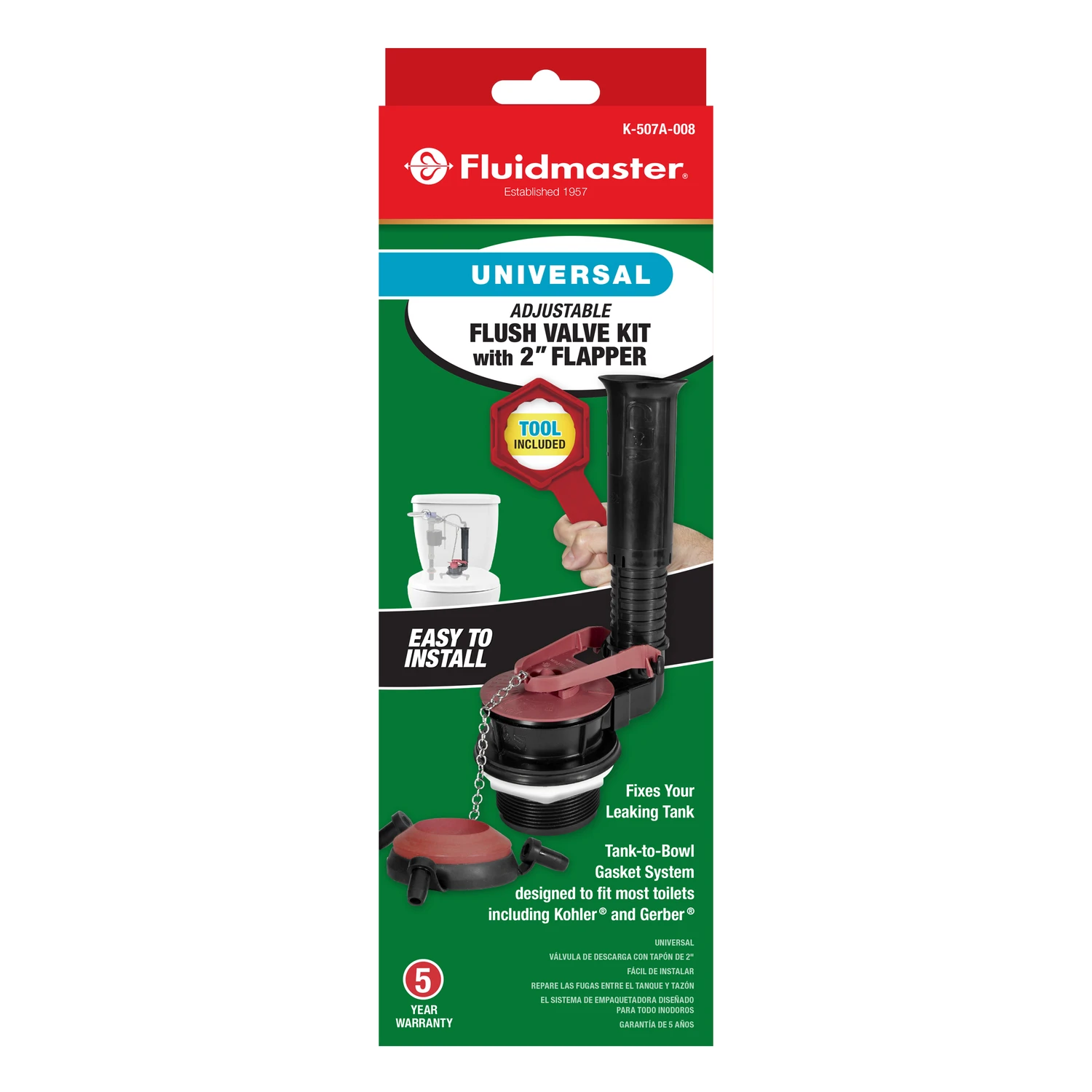 K-507a-008 Universal 2 In. Adjustable Flush Valve Repair Kit