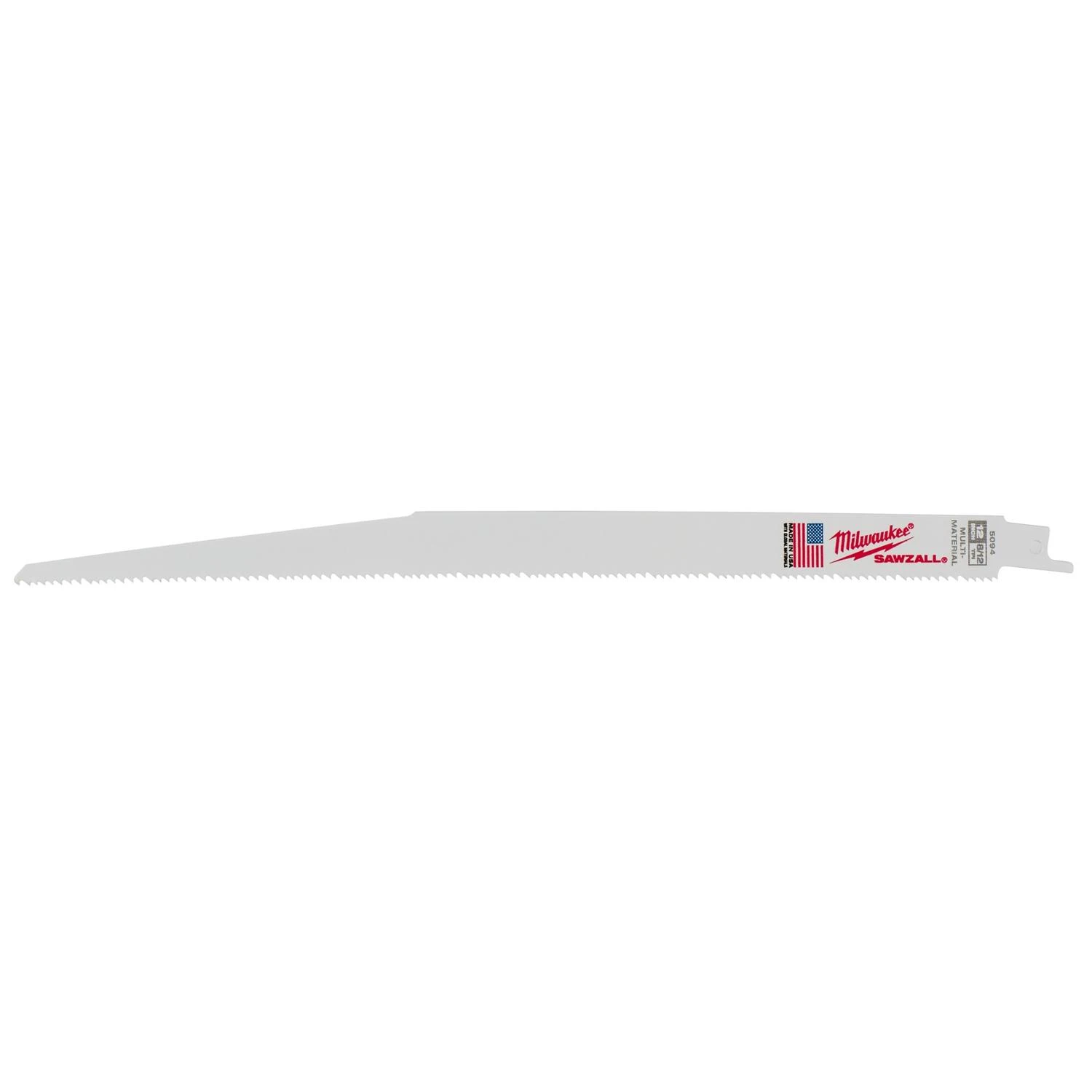 Milwaukee SAWZALL 12 In. 8/12 TPI Multi-Material Reciprocating Saw Blade (5-Pack)
