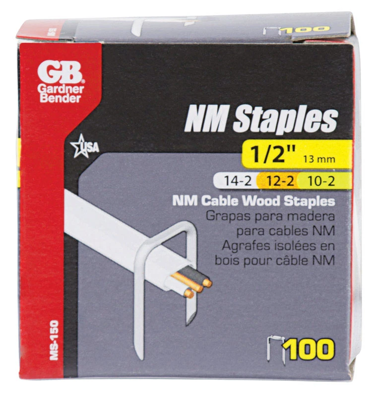 1/2 In. X 15/16 In. Carbon Steel Cable Staple, 100 Count, Model Ms-150