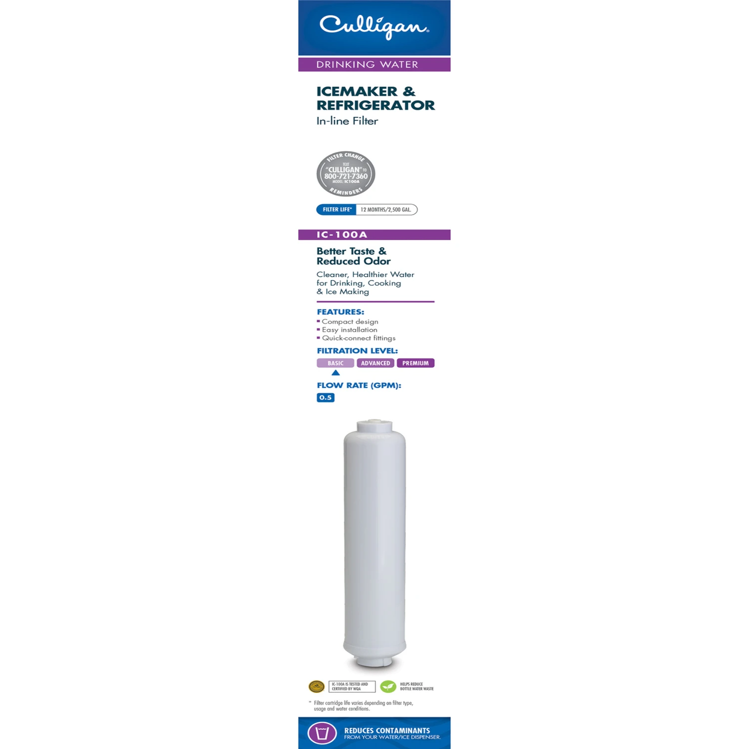 Ic-100a Inline Icemaker And Refrigerator Drinking Water Filter
