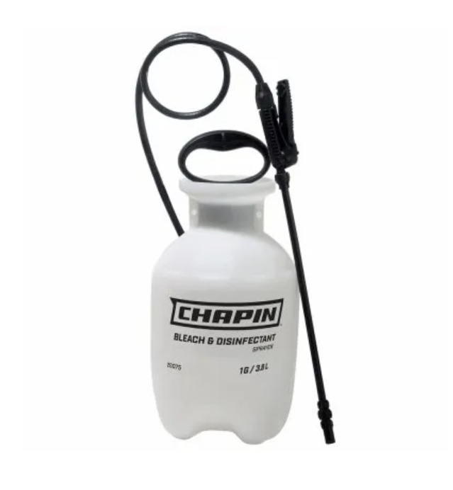 1 Gallon Industrial Poly Bleach Sprayer With Adjustable Nozzle And 34 Inch Hose
