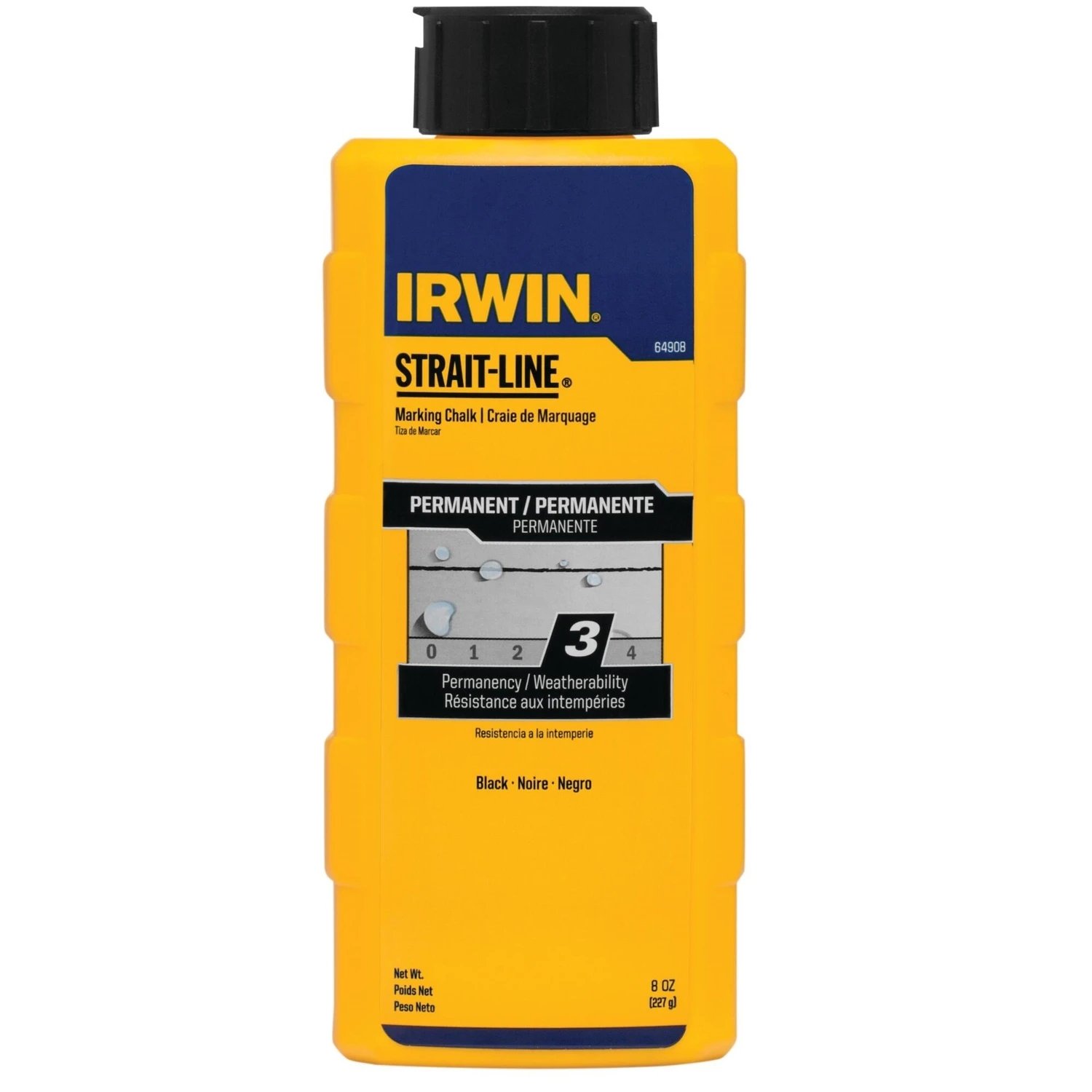 Strait-line 8 Oz. Black Permanent Marking Chalk, Weatherproof, Model 64908