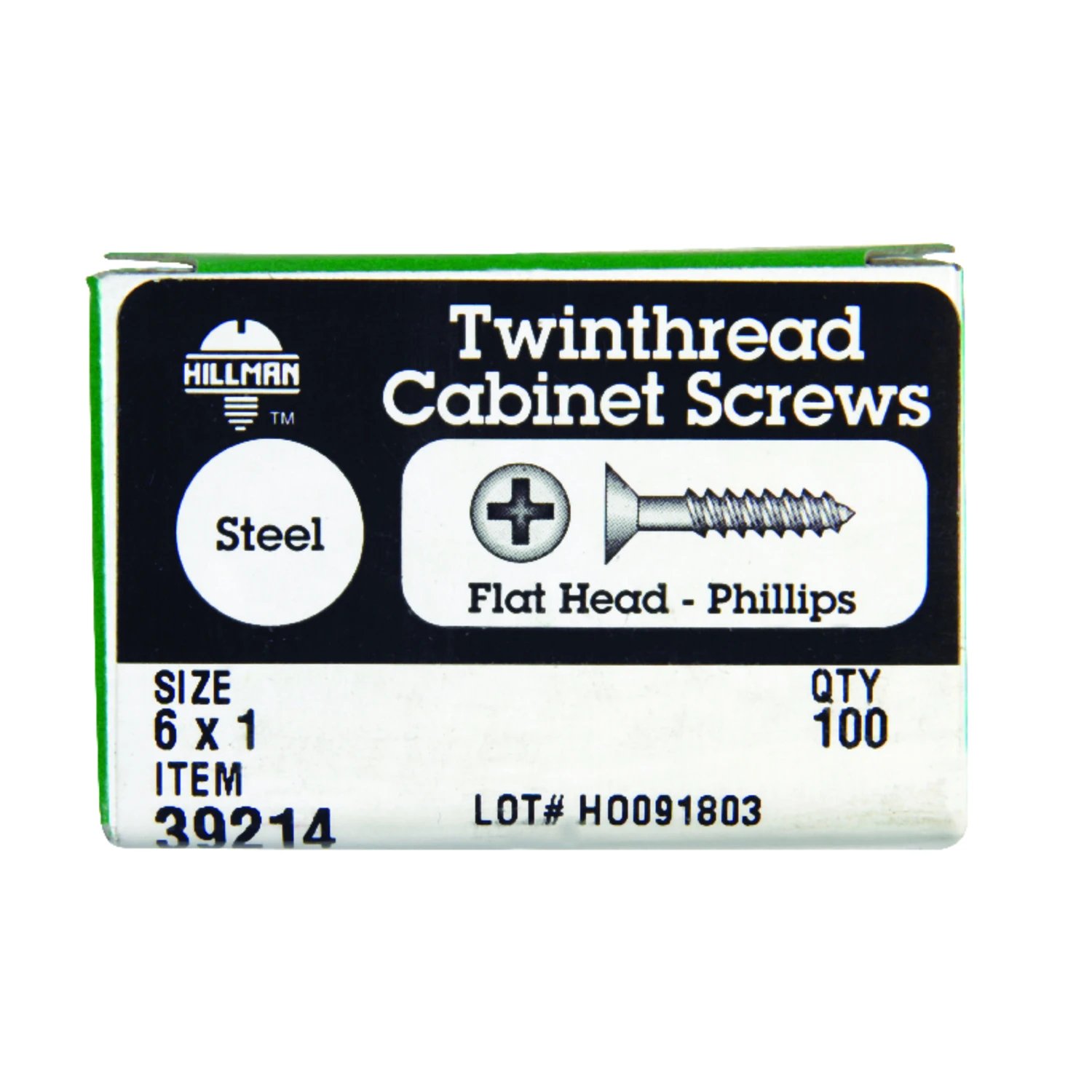 Hillman No. 6 x 1 in. L Phillips Black Phosphate Cabinet Screws 100 pk