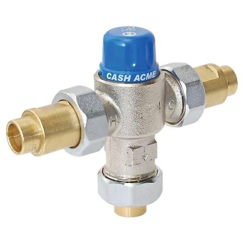 Brass 3/4-inch Copper Sweat Thermostatic Mixing Valve Model 24502