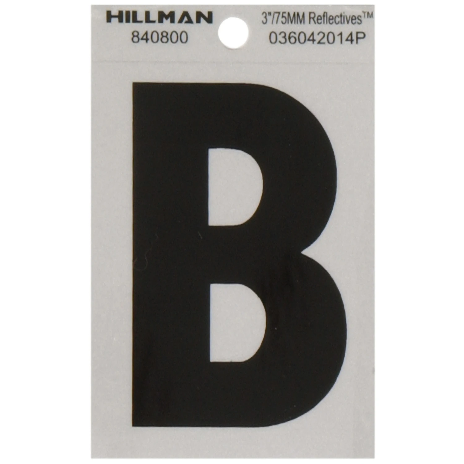 3 Inch Reflective Black Vinyl Self-adhesive Letter B - Model 840800