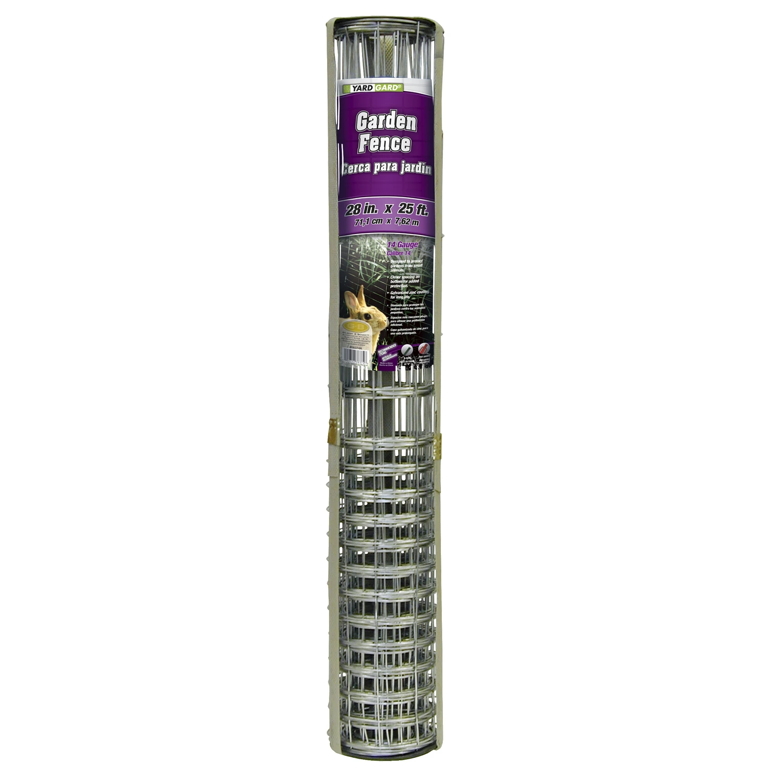28 In. H X 300 In. L Galvanized Steel Garden Fencing Silver