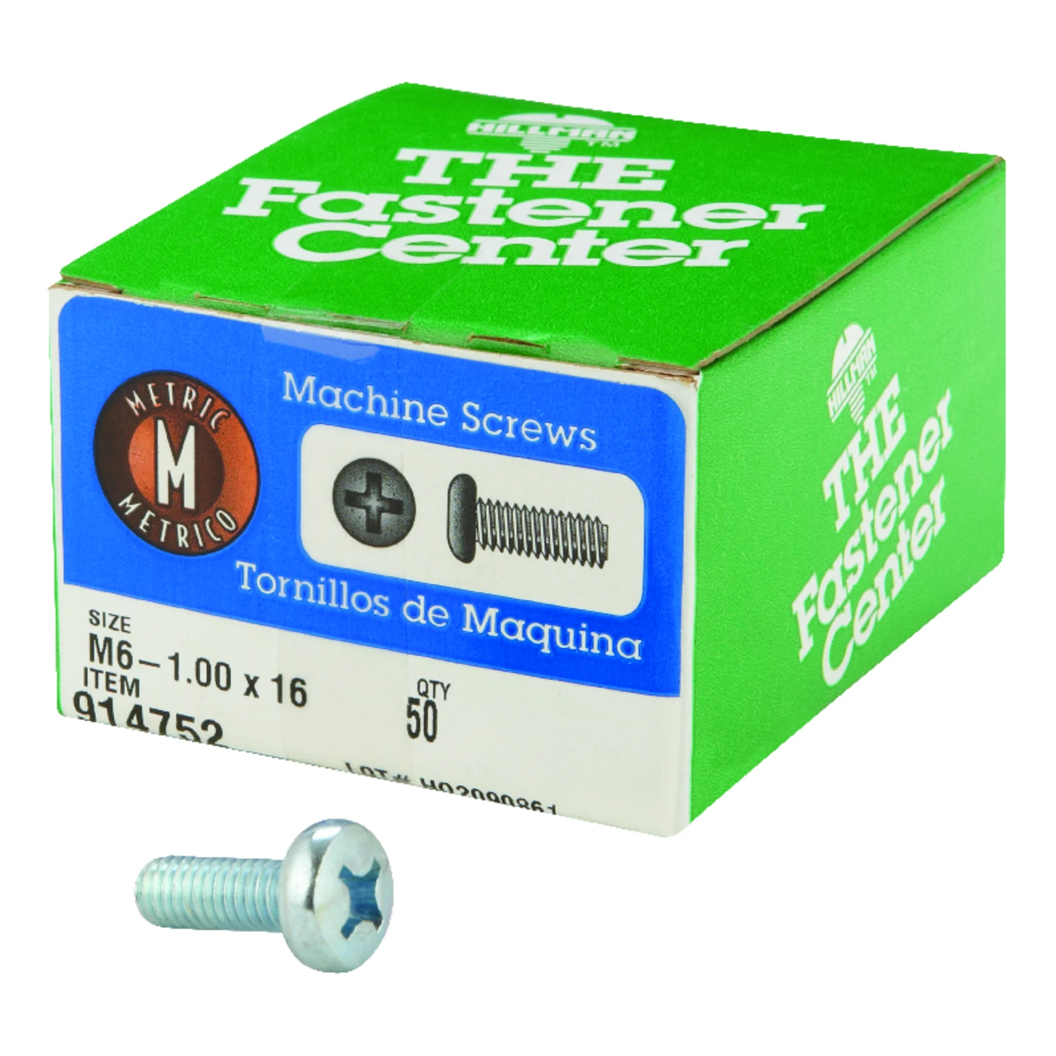 Hillman M6-1 mm x 16 in. L Phillips Pan Head Zinc-Plated Steel Metric Machine Screws 50 pk