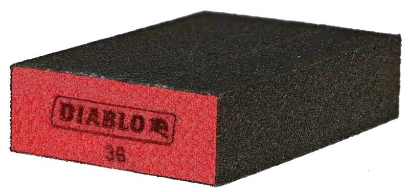 36 Grit Coarse Flat Edge Sanding Sponge, 2-1/2 In. X 4 In., 3-pack