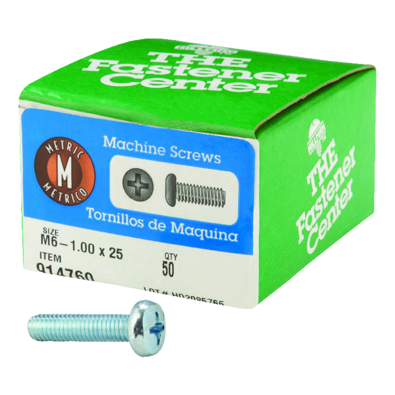 HILLMAN M6-1 X 25 mm L Phillips Pan Head Zinc-Plated Steel Metric Machine Screws 1 pk