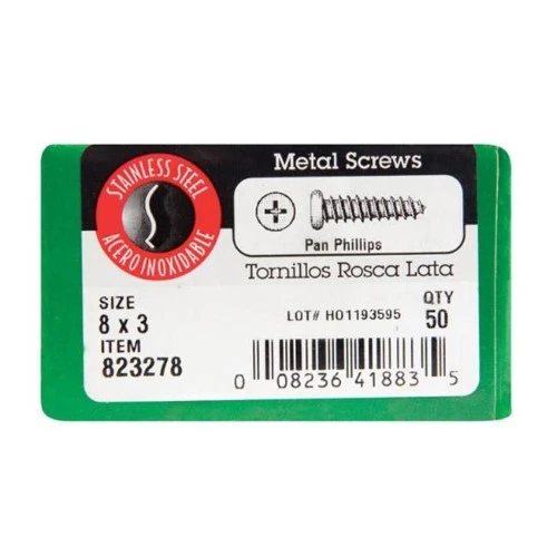 HILLMAN No. 8 Ga. X 3 in. L Phillips Pan Head Sheet Metal Screws 50 pk