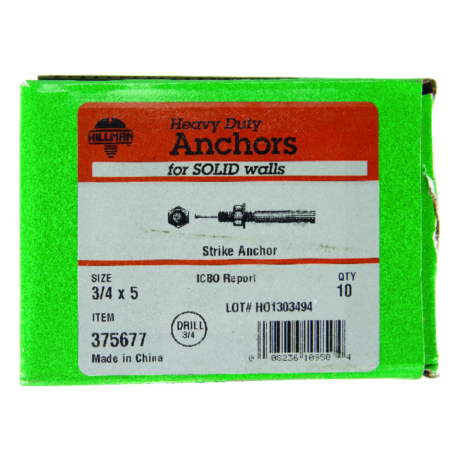 Hillman 3/4 in. Dia. x 5 in. L Steel Round Head Strike Anchor 10 pk