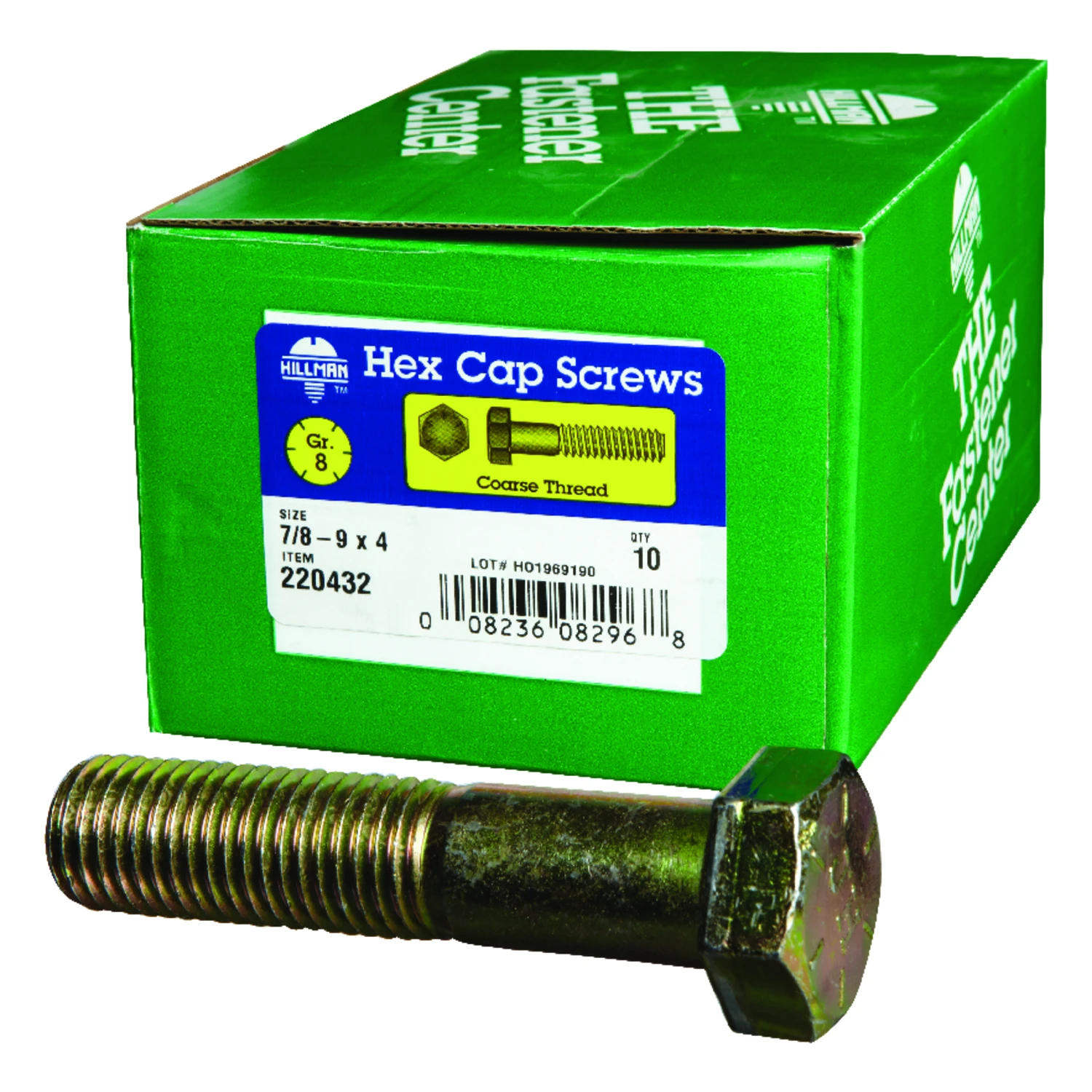 Hillman 7/8-9 in. Dia. x 4 in. L Heat Treated Steel Hex Head Cap Screw 10 pk