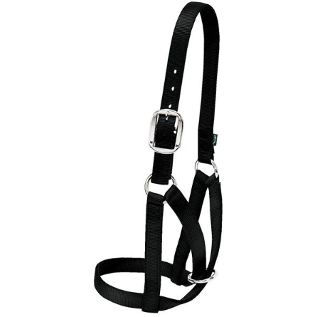 Barn Cow Halter, Black Nylon, One Inch Width, Small Size