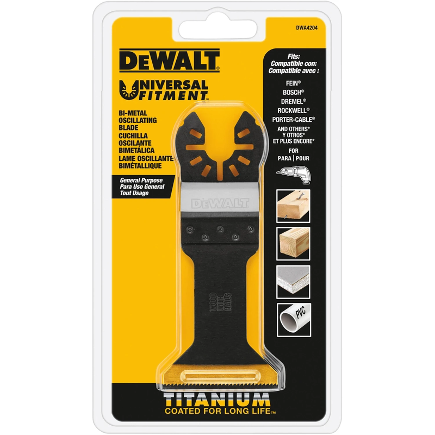 Universal Fitment 1-3/4 In. Titanium Oscillating Blade For Wood With Nails