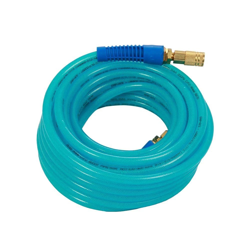 3/8 Inch X 50 Feet Blue Polyurethane Air Hose With Couplers - Model Grpu3850c
