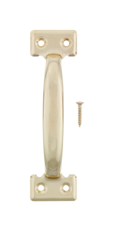 6.5 In. L Bright Brass Gold Steel Utility Pull For Doors