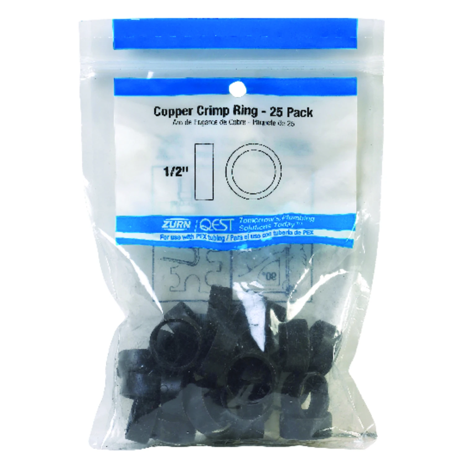 25PK 1/2 COP Crimp Ring