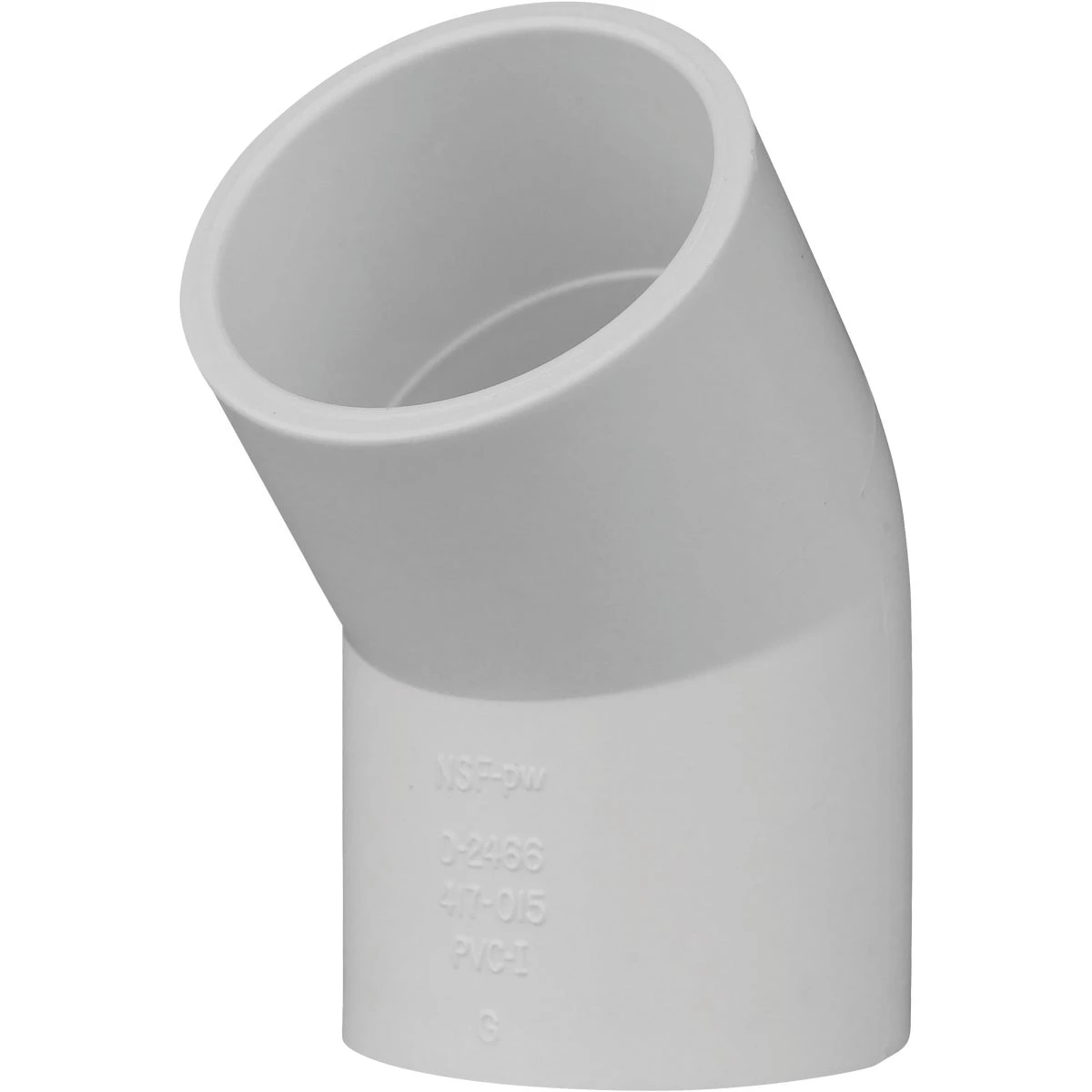 Schedule 40 PVC 45-Degree Pressure Elbow, White, 1-1/2 In.