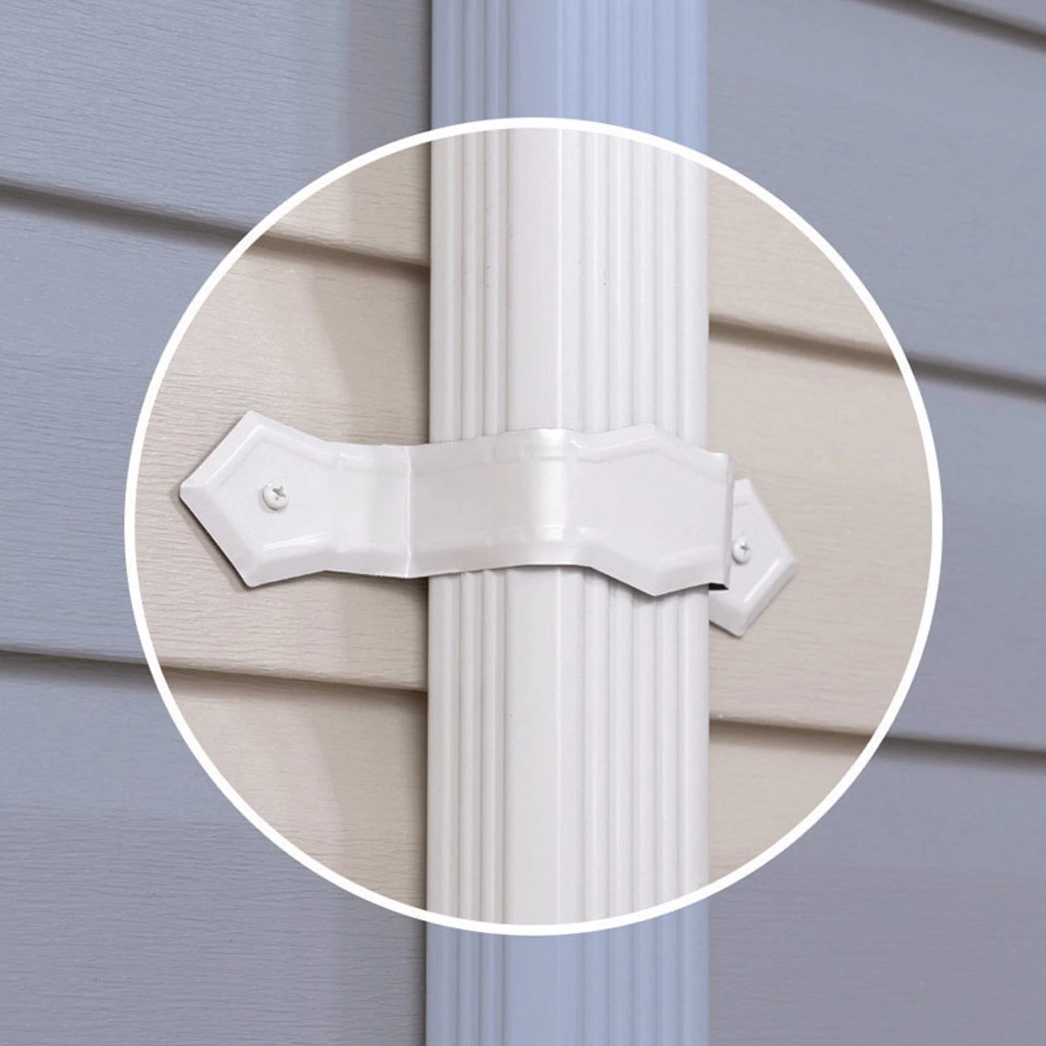 0.25 In. H X 2 In. W X 13.5 In. L White Aluminum K Downspout Strap