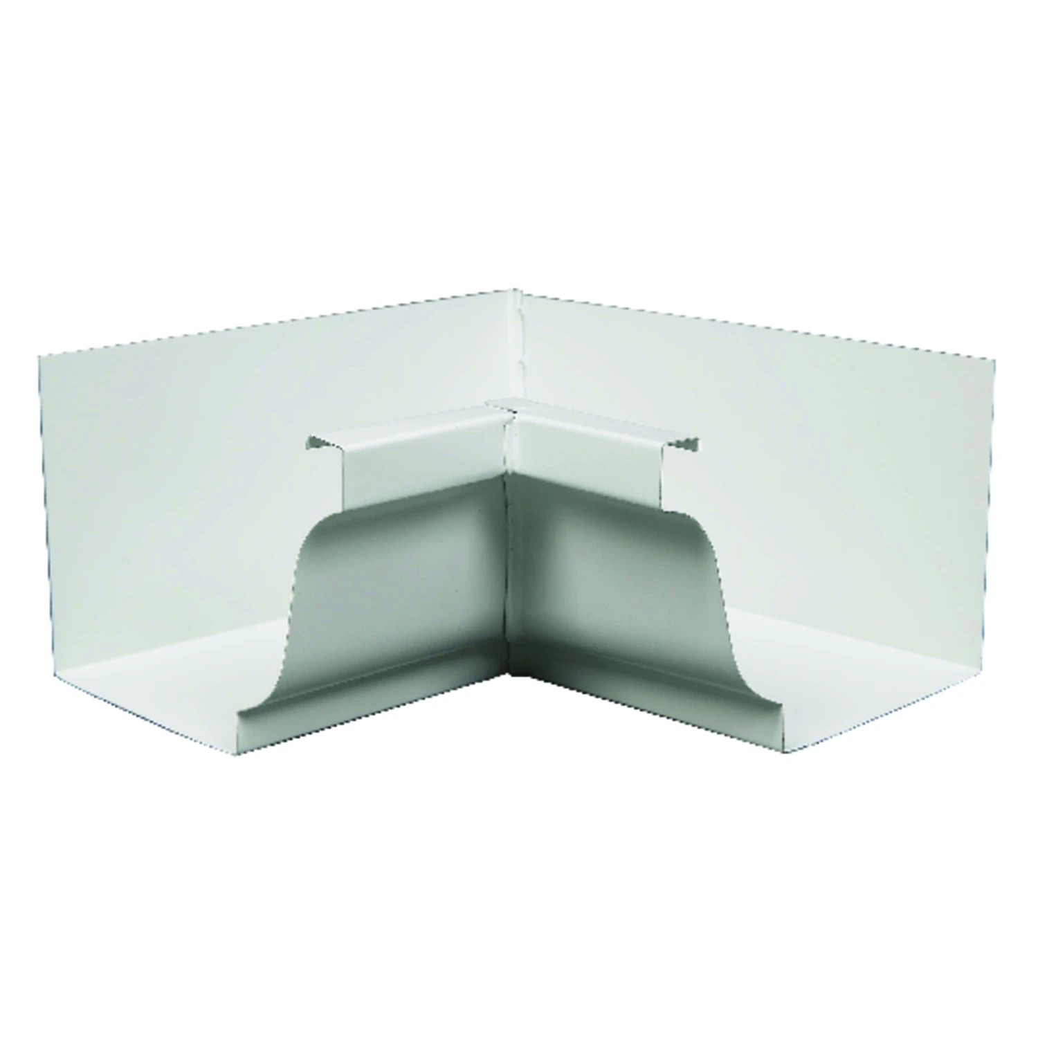 Gutter Inside Mitre, White Aluminum, 5 In.