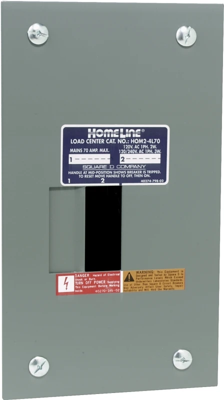 Homeline 70a 2-space 4-circuit Indoor Flush Mount Load Center
