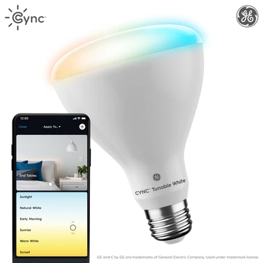 Cync Smart Indoor Floodlight LED Bulb, Soft White to Daylight, Dimmable, R30, 10 Watt