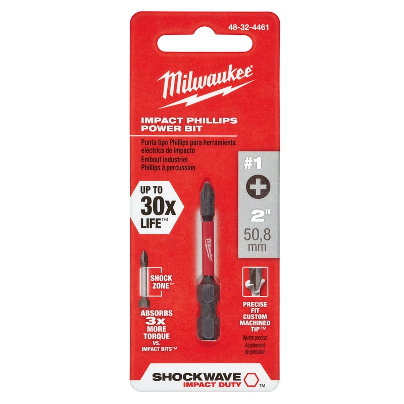 Shockwave Phillips #1 Impact Power Bit 2 In. With 1/4 In. Hex Shank
