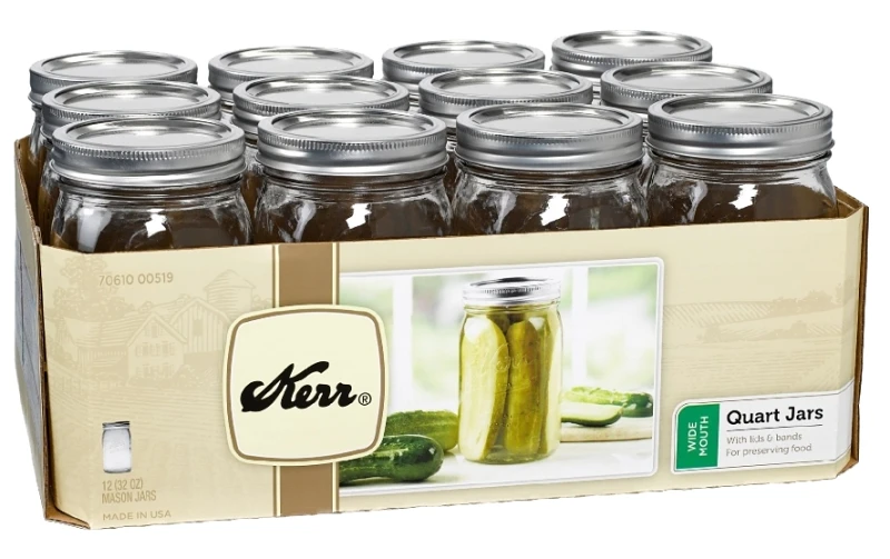 Mason Canning Jars with Lids, Wide-Mouth, 32 oz., 12-Pk