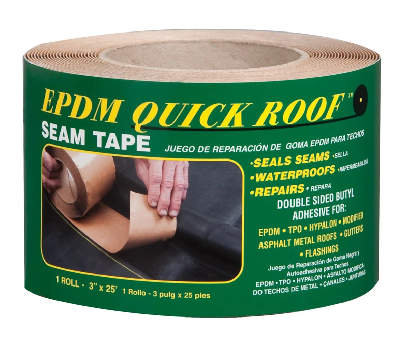 EPDM Roof Seam Tape, Black EPDM, 3-In. x 25-Ft.