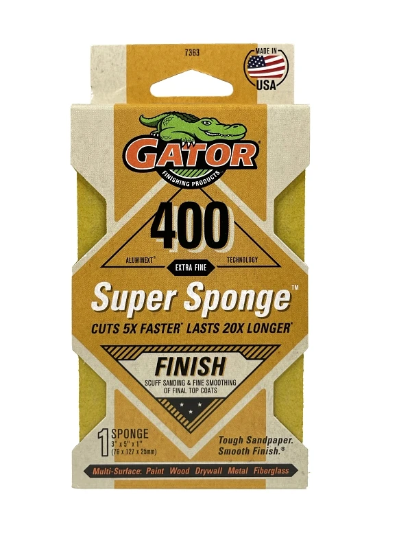 Ez123 Premium Sanding Sponge, Fine 400 Grit, 3 X 5 X 1-inch