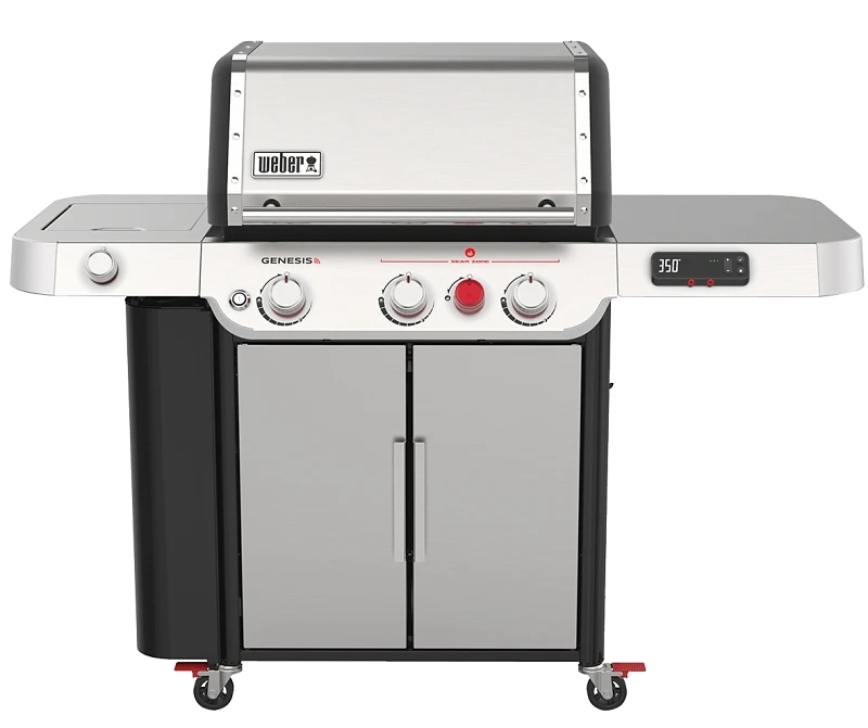 Genesis SX-335 Smart Technology Three-Burner Liquid Propane Gas Grill with Thirty-Nine Thousand BTU, Side Burner, Sear Burner, Stainless Steel