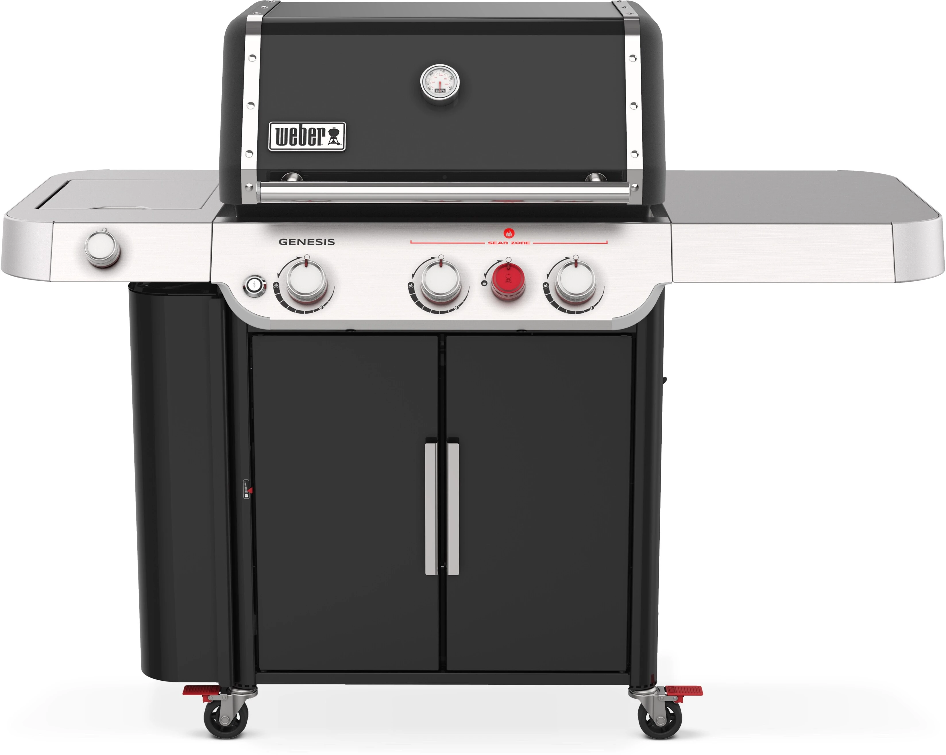 Genesis SP E-335 Three-Burner Liquid Propane Gas Grill with Thirty-Nine Thousand BTUs, Side Burner, and Sear Burner in Black