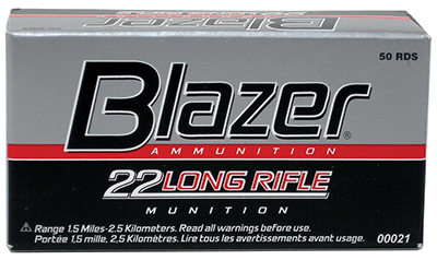.22 Lr 40 Grain Round Nose Rimfire Ammunition Cartridges - 50 Rounds