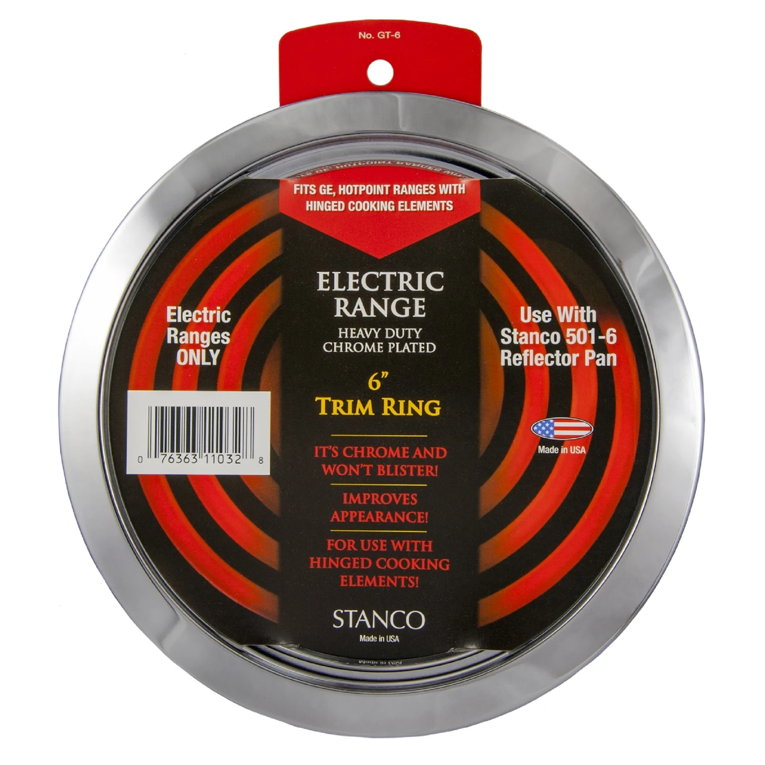 Steel Trim Ring 6 In. Wide For Ge/hotpoint Stoves - Model Gt-6