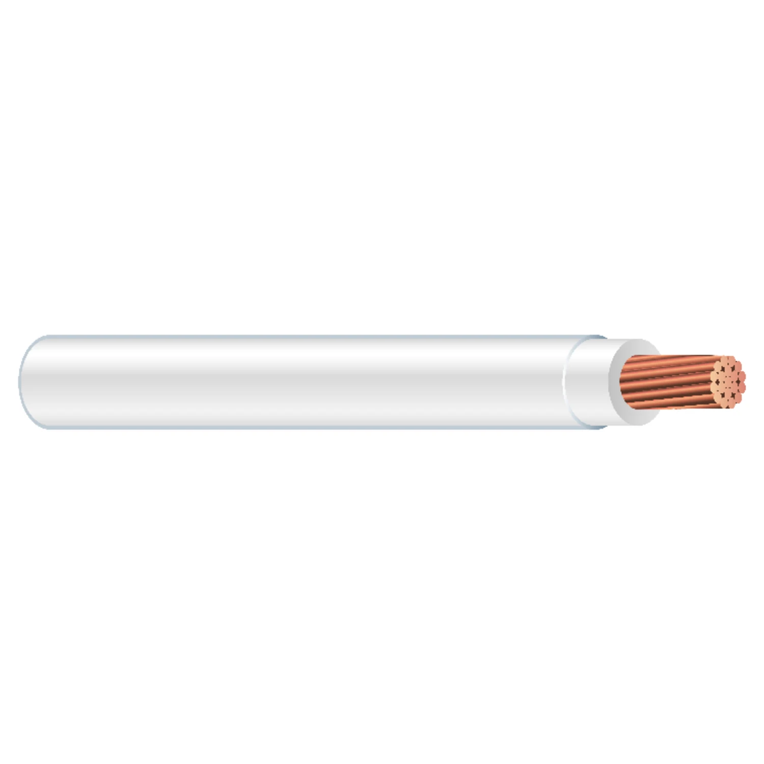 8 Stranded Building Wire, White Insulation, 500 Feet Length