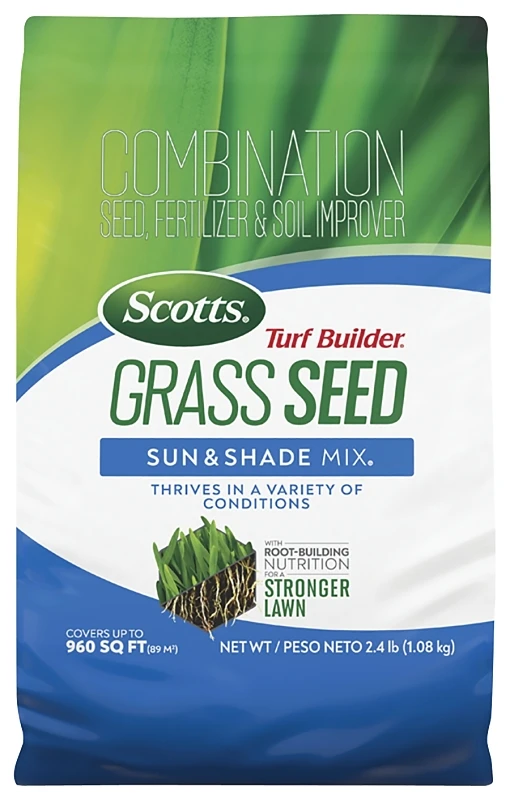 Turf Builder 2.4 Lb. Sun & Shade Mix Grass Seed, Fertilizer & Soil Improver
