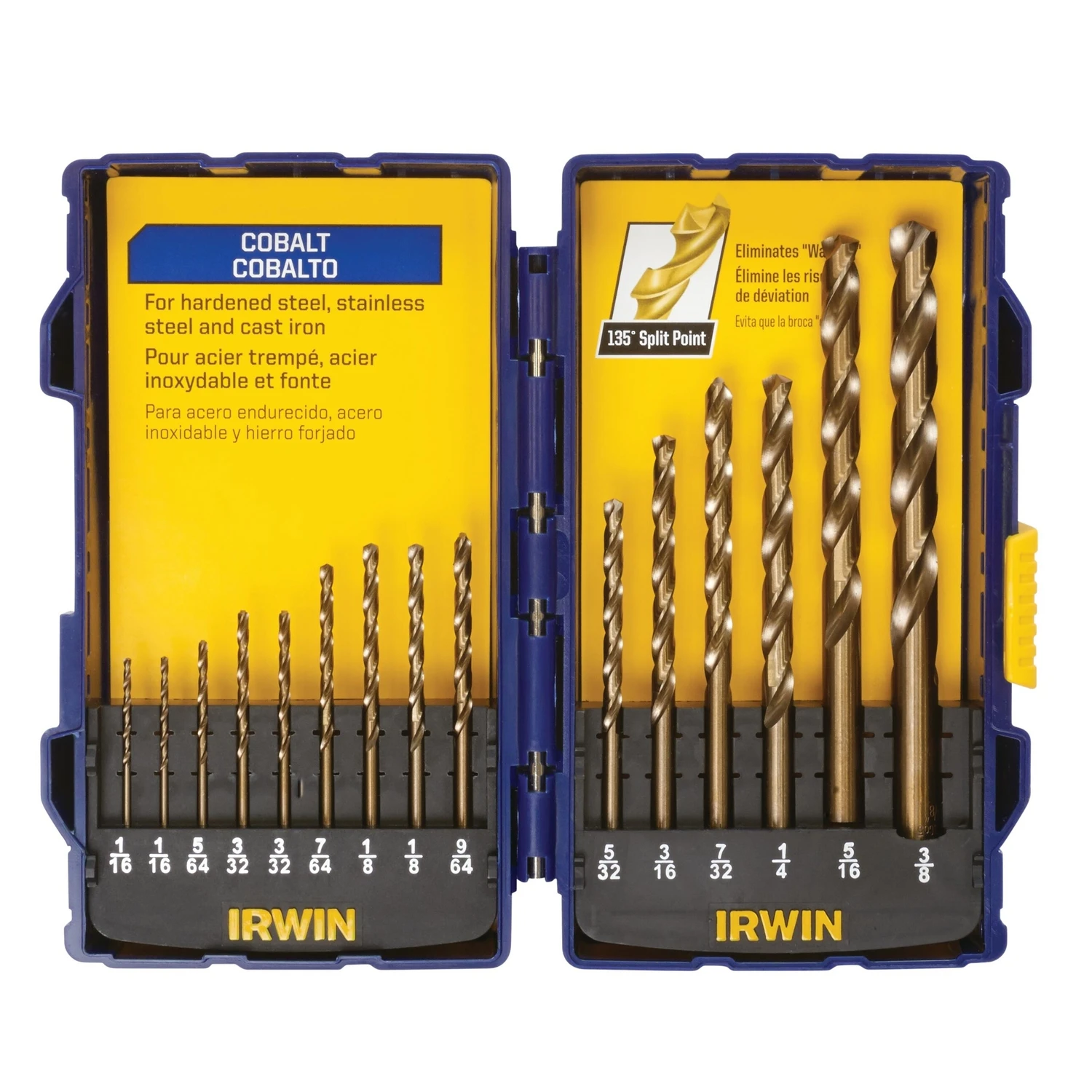 15-piece Cobalt Drill Bit Set, 1/16 In. To 3/8 In. Sizes
