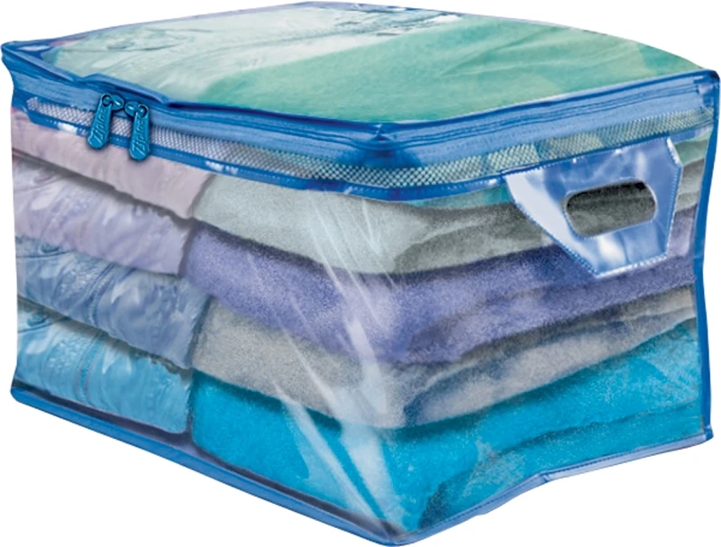 Flexible Xl 10 Gallon Heavy Duty Clothes Storage Bag Tote - Blue