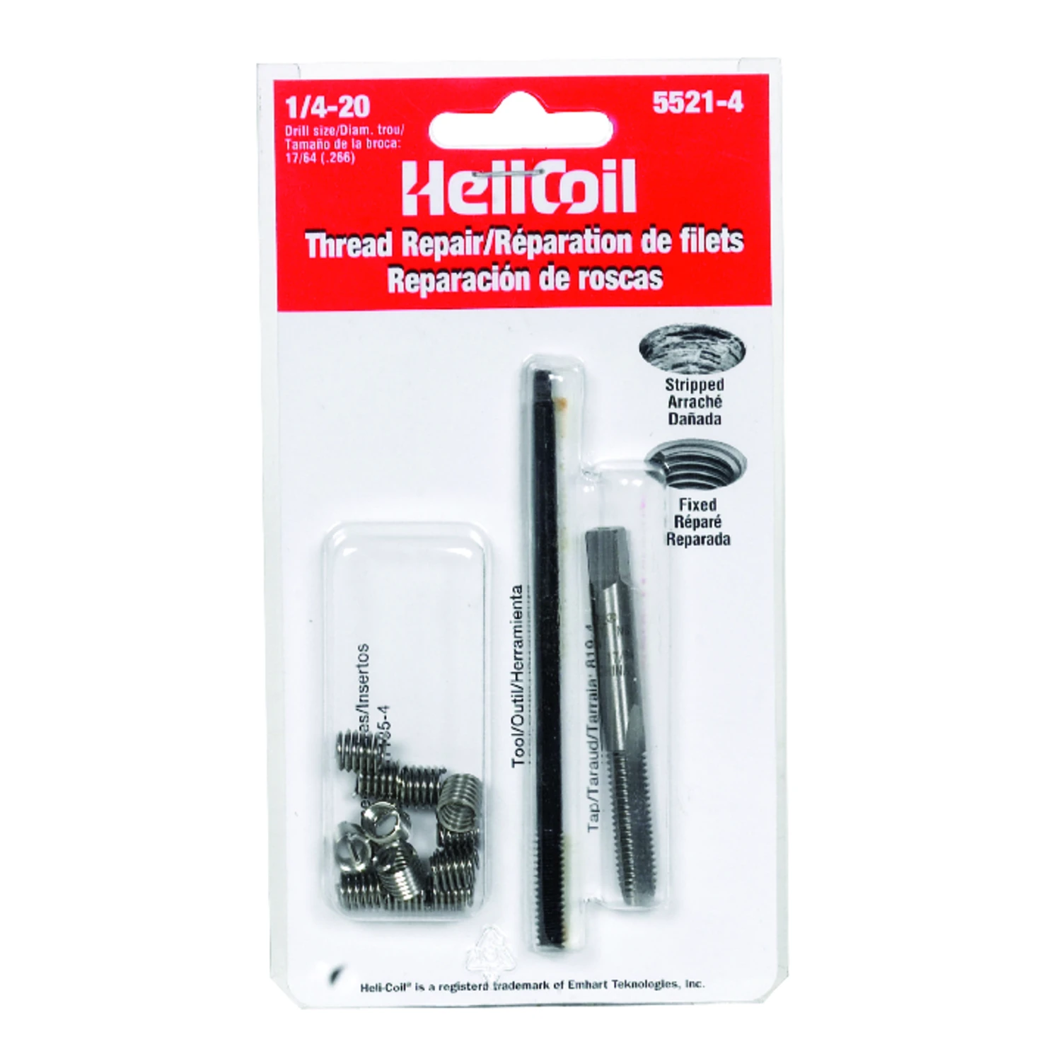 1/4-20 Stainless Steel Thread Repair Kit With Tap And Installation Tool