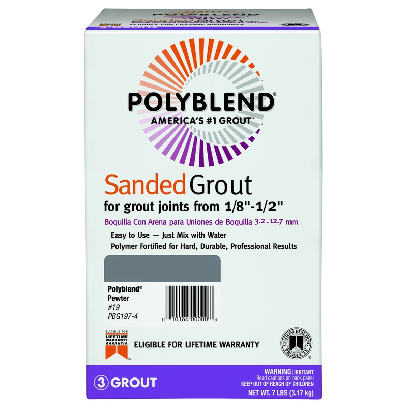 Polyblend Pewter Grout 7 Lb For Indoor And Outdoor Use