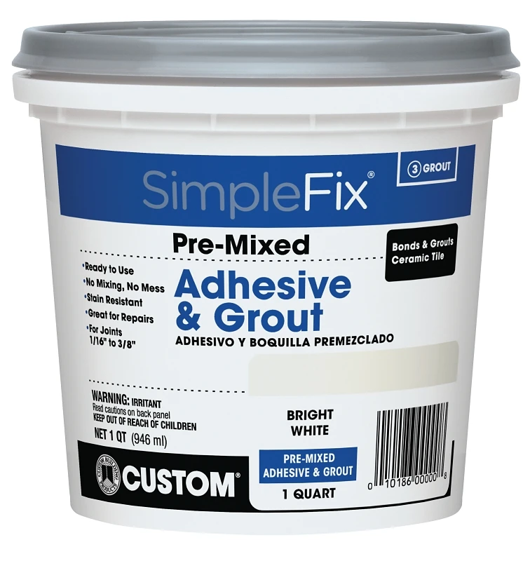 Simplefix Quart Bright White Sanded Tile Grout - Tagwqt