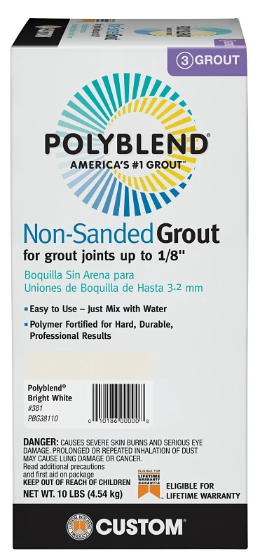 Polyblend Bright White Non-sanded Grout 10 Lb For Indoor & Outdoor Use