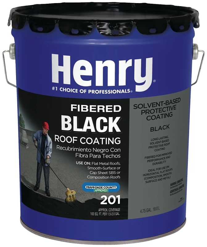Fibered Asphalt Roof Coating, 5 Gallon Pail, Weather Resistant