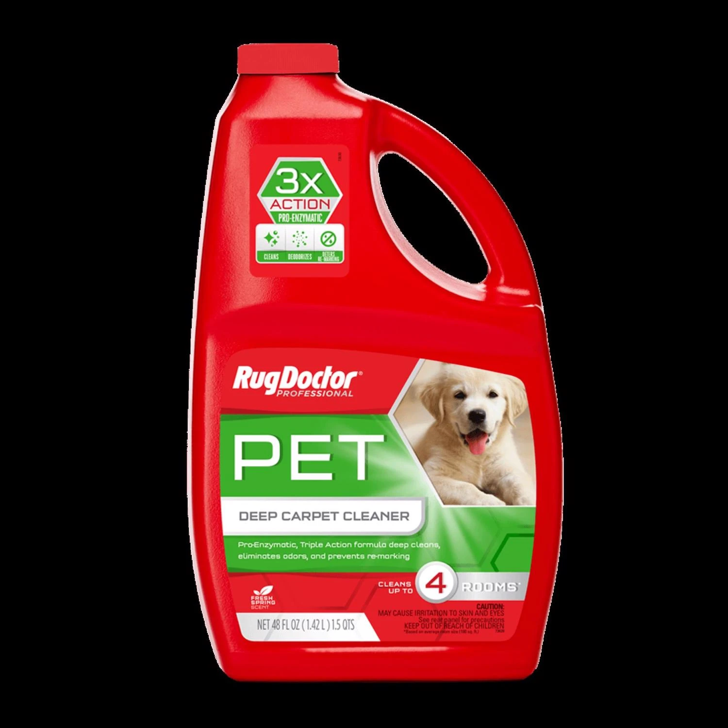 Triple Action Pet Carpet Cleaner, 48 Ounce Bottle for Deep Cleaning and Odor Removal