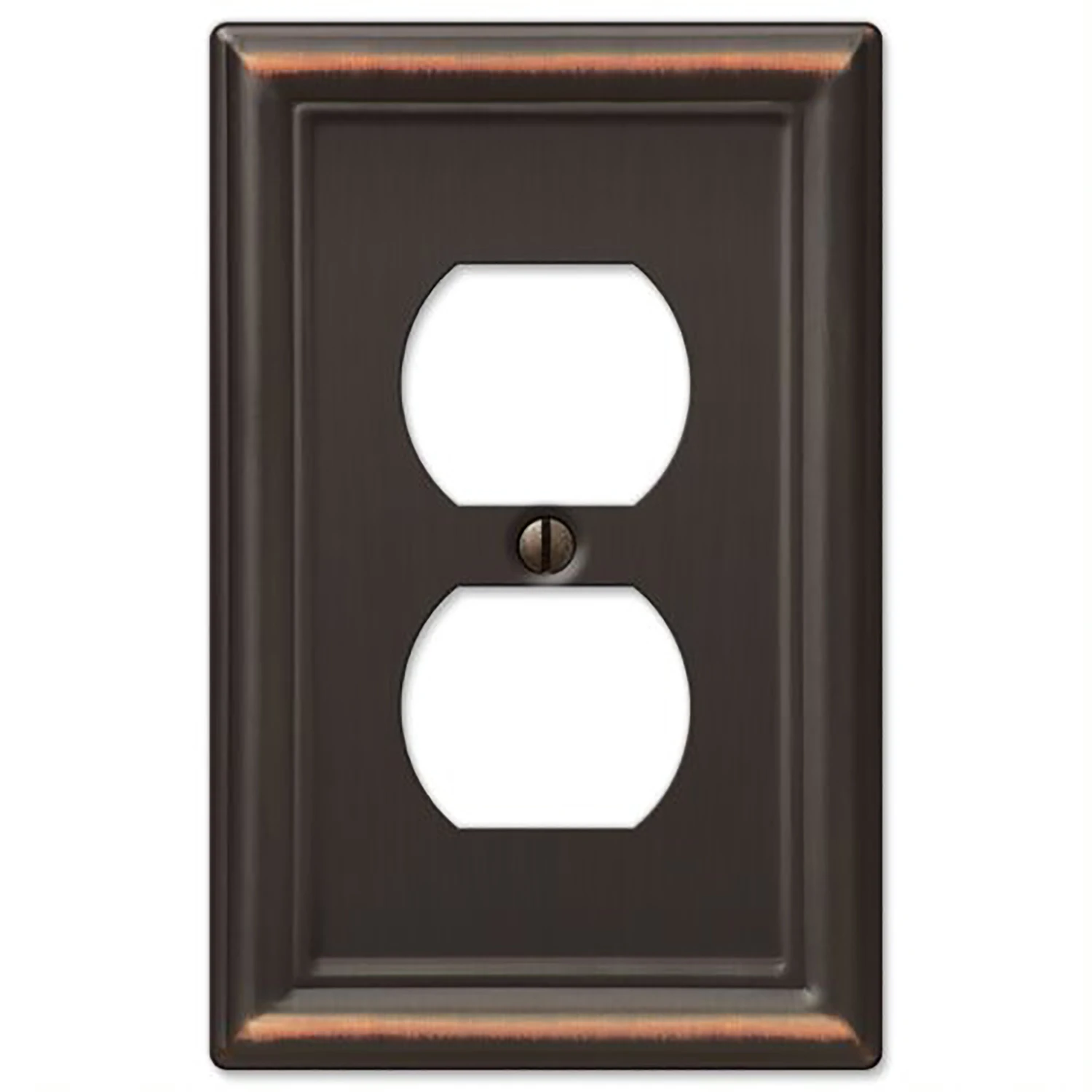 Amerelle Chelsea Aged Bronze 1 gang Stamped Steel Duplex Wall Plate 1 pk